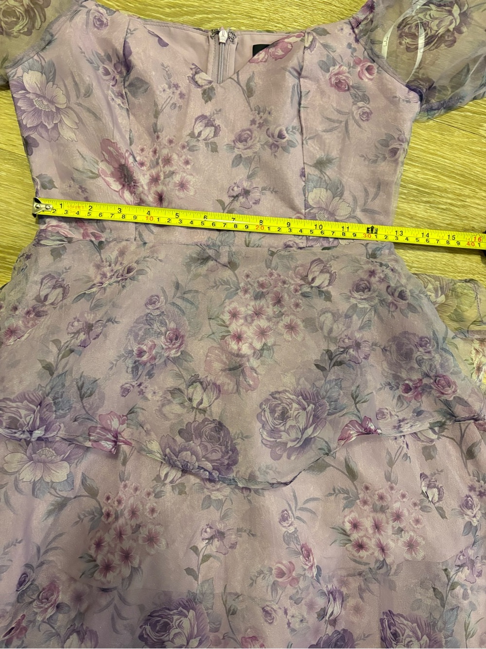 Lulus Oh-So Stunning Purple Floral Organza Tiered Midi Dress - Picture 11 of 12
